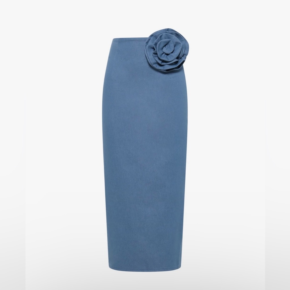 NANA’S Milano Denim Corset Top and Midi Pencil Skirt Set - Picture 6 of 16